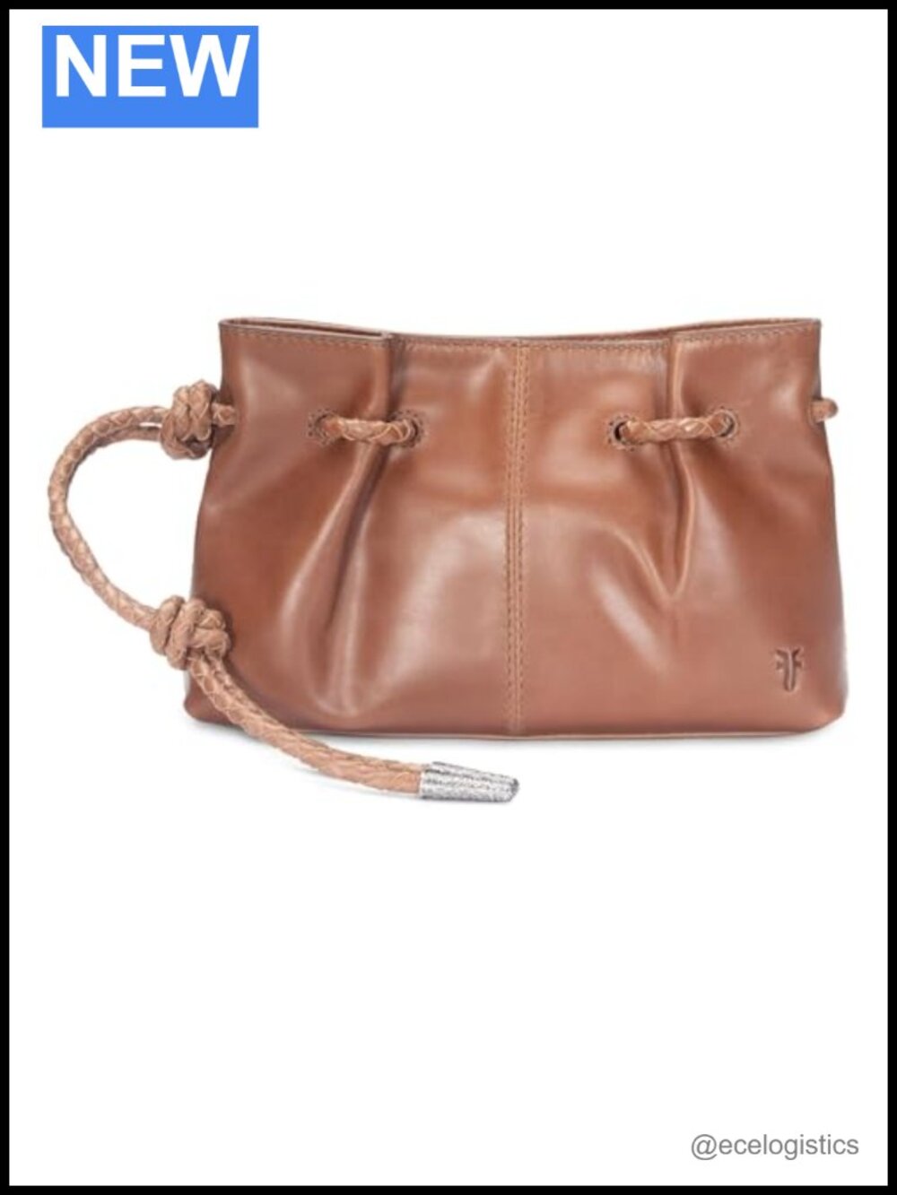 Genuine Leather Wristlet Clutch Magnetic Closure Handbag